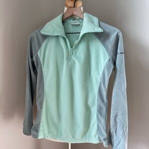 Columbia Mint Green and Gray Fleece Pullover